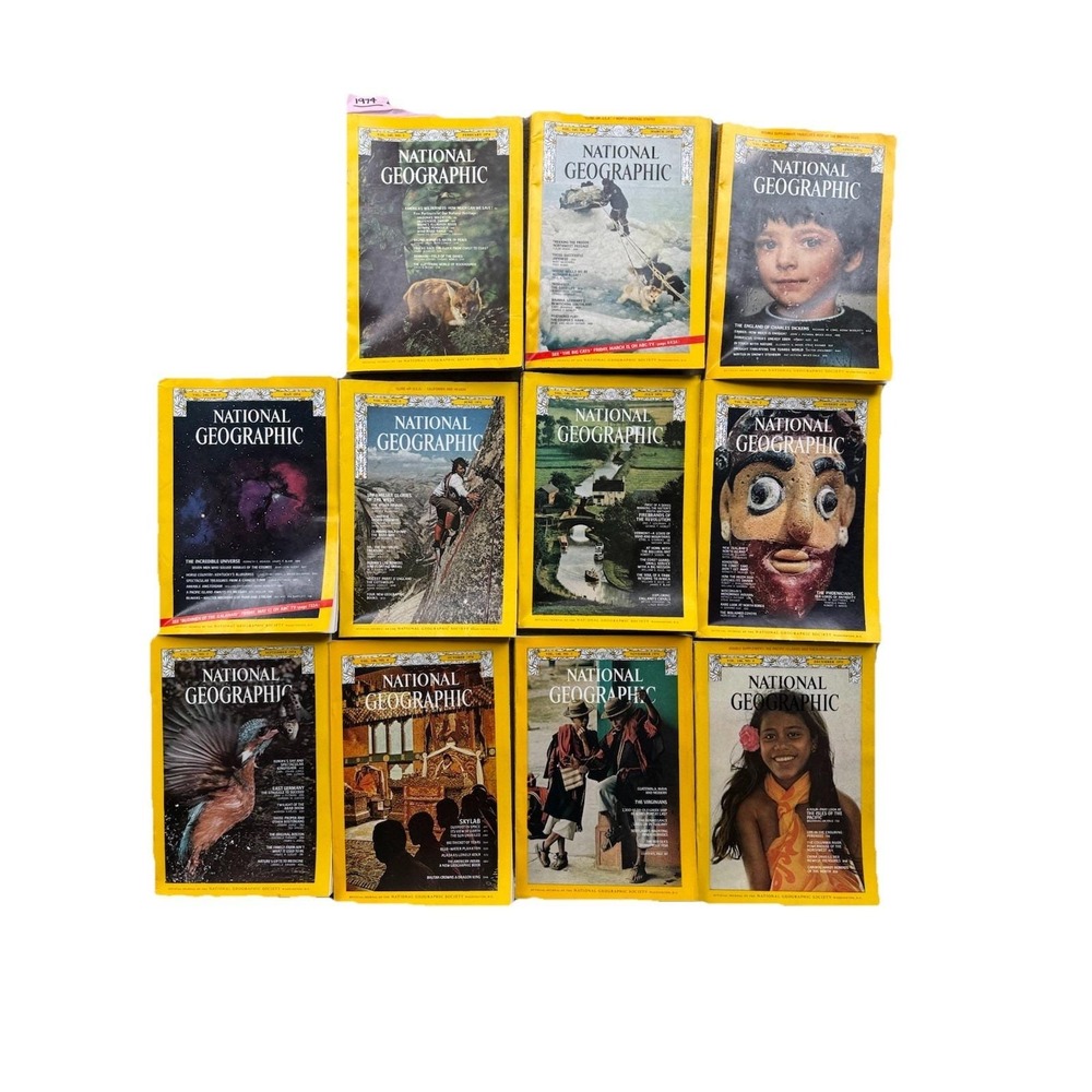 National Geographic magazine Lot 1974 Year 11 Issues Missing Jan‎